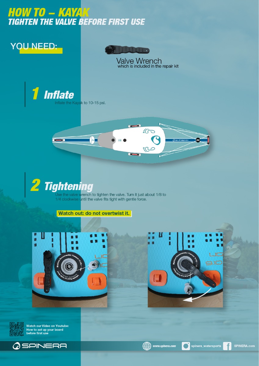 how to tighten the valve before first use or if too loose